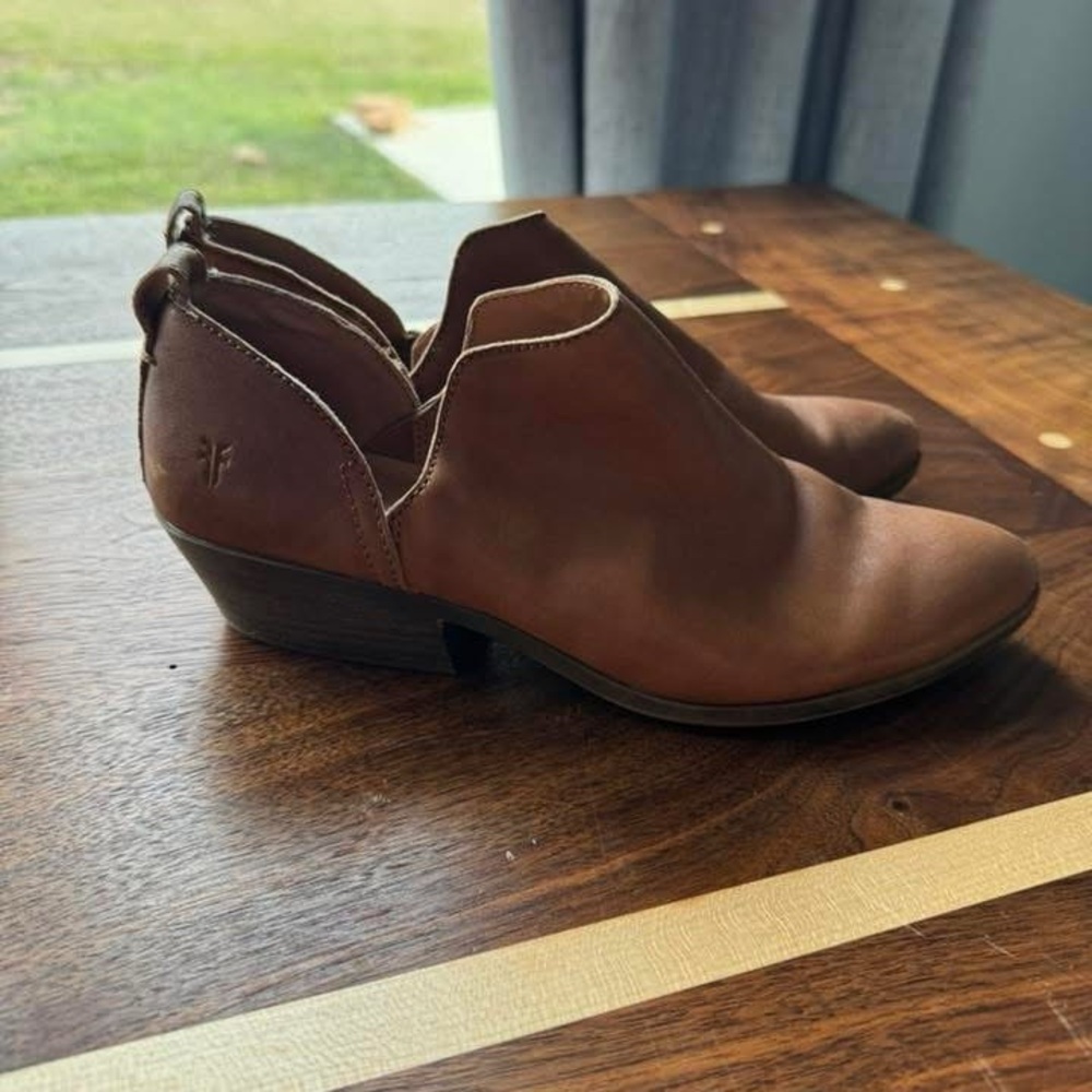 Frye Brown Leather Ankle Booties